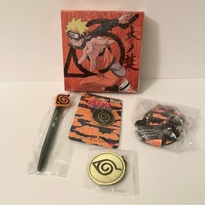 Naruto Shippuden Just Funky 5pc Collector Set Canvas Pin Lanyard Pen Keychain